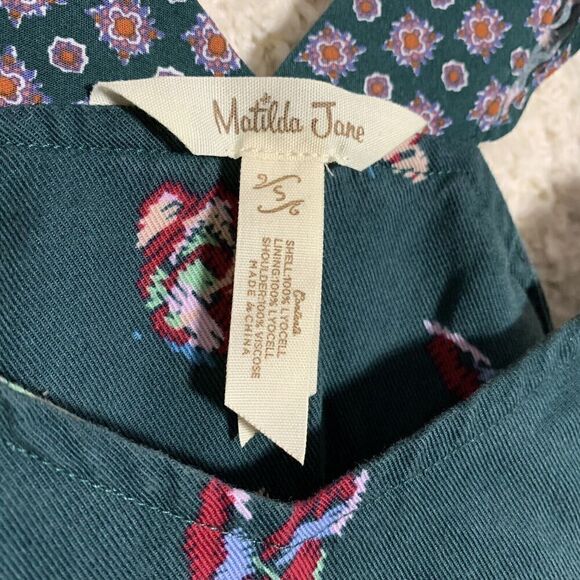 Matilda Jane Evergreene Jumpsuit Romper Womens Size Small Green Floral One Piece - Picture 6 of 11